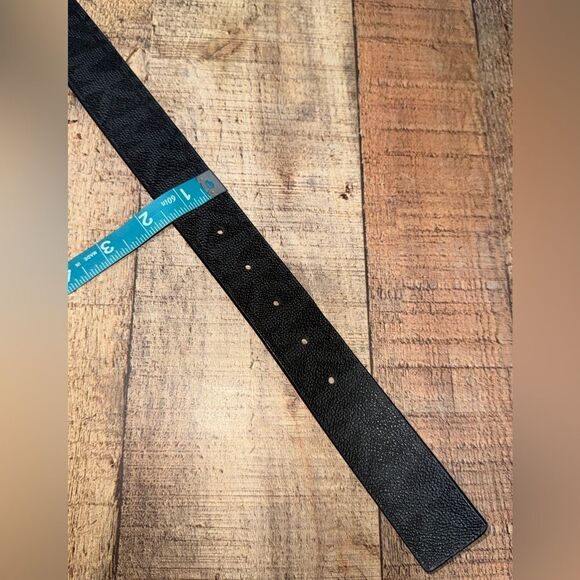 MICHAEL KORS BELT BLACK MK LOGO WITH SILVER BUCKLE reversible - Picture 4 of 11